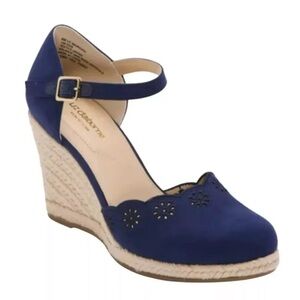 Liz Claiborne Blue Wedge Sandals